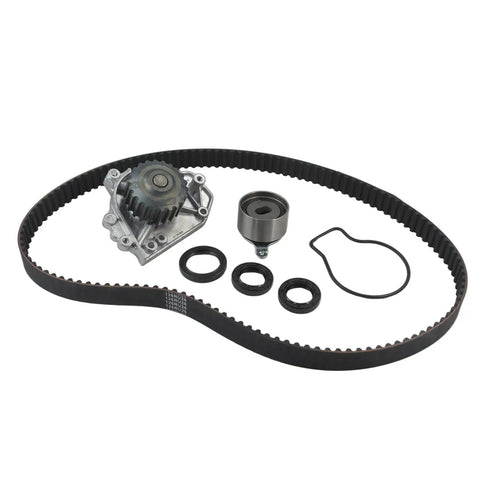 Timing Belt Water Pump Kit For Acura Integra Gsr Type R B18C Engine 1994 2001 B18C1 B18C5 Complete Repair Set Fits Daily Drivers Tuner Beasts Easy Install Save Cash On Overhaul Without Breaking The Bank On Quality Parts For Your Jdm Build Ride, shown with belt, water pump, pulley, seals