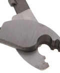 Close-up of the cutting head of Dang Tough Lightweight Wire Strippers And Cutting Pliers Featuring Slick Ergonomic Rubber Grips And Rock Solid Steel Build For Seasoned Trade Electricians And Contractors.