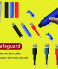 All-In-One Heat Shrink Kit With 328 Pcs 2 To 1 Wiring Tubing, 5 Colors, 300W Heat Gun shown with colored tubes and cable