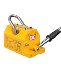 Heavy Duty Permanent Magnetic Lifter With Secure Dual Lock And Rigid Carry Handle For No Sweat Hauling Of Steel Sheets Iron Rods And Heavy Workshop Gear Built Tough For The Grind with rubber grip handle.