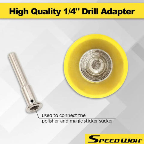 Five Pack One Inch Hook And Loop Sanding Disc Backing Pad Kit with high-quality 1/4 inch drill adapter and yellow backing pad