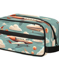 Cartoon Airplane Travel Toiletry Bag For Men With Hanging Kit, waterproof and lightweight, illustrated with airplanes