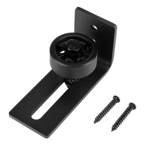 Carbon Steel Adjustable Wall Or Floor Roller Guide For Barn Door Hardware Black Finish Heavy Duty Mount Smooth Quiet Glide Fits 76mm Thick Doors Durable Construction