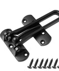 Door Reinforcement Lock Latch Swing Bar For Home Security Front Door Lock Thick Solid Aluminum Alloy Black Tough Heavy Duty