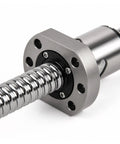 Top Grading SFU1605 Ballscrew With Ballnut, precision end machined, close-up of ballnut and screw assembly for CNC use.