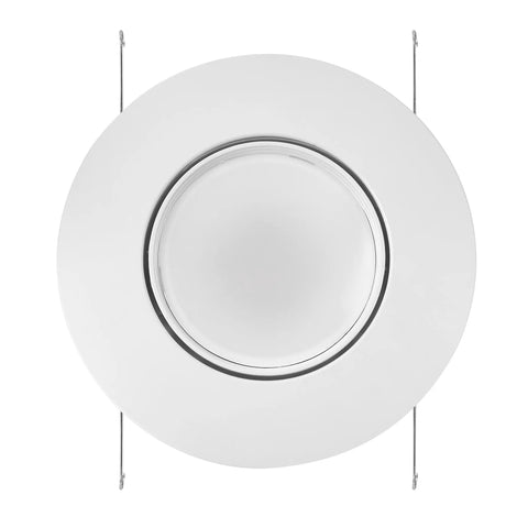 Big Time Brightness Rotatable Led Retrofit Downlight Gimbal with white finish and metal clips for 5 or 6 inch ceiling cuts.