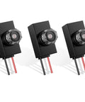 Three black 3 Piece Dusk To Dawn Sensor Switch For Outdoor Lighting 120 277V IP65 Waterproof Photo Cell Automatic On Off Energy Saving