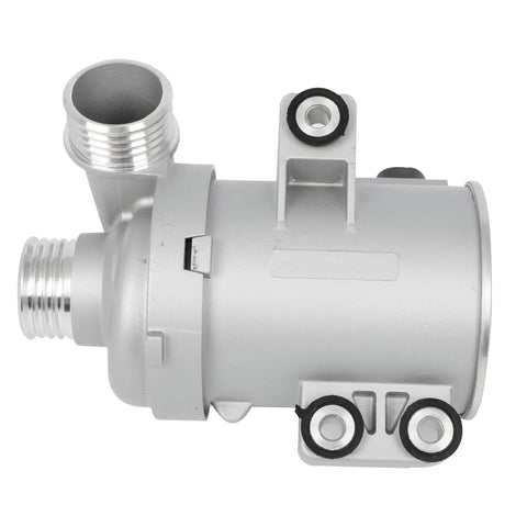 Factory Grade Electric Water Pump For Bmw 328i 2012 To 2016 Straight Dropin Swap showing silver metal design and connectors.