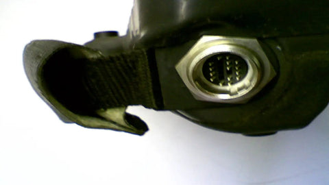 Teach Pendant For Industrial Robots A05b 2301 C371 Replacement Handheld Controller Used Good Condition Missing Left On Off Switch Solid Spare Part For CNC Machines And Robotic Arm Systems close-up of connector and strap