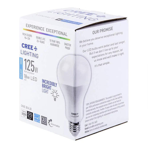 Box of A21 LED Bulb 125W Equivalent Dimmable 2000 Lumens Daylight Lighting For Bright Colors And Crisp Lit Illumination