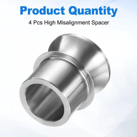 Pro Grade Stainless Steel High Misalignment Spacers For Rod Ends Industrial Precision Bearing Shims side view of a high misalignment spacer.