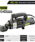 Portable Hydraulic Rebar Cutter Machine Electric Steel Bar Shear For 4-22mm Iron Rods Quick Cuts In 2-3 Seconds Spark Free Bolt And Metal Snip Tool Site Essential Gear Fast Efficient Cutting, 1200W cutter for 4-16mm steel bars.