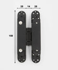 Hidden Door Hinge Set Two Pack Heavy Duty Concealed Hinge Zinc Alloy 180 Degree Swing For Interior Or Exterior Doors Black view