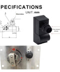 Electric Push Button Spark Igniter Replacement Kit For Fire Pit Burner System with dimensions and components displayed