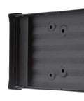 Bottom view of Admiral Aluminum Textured Black Post Mount Mailbox with rust proof construction and reinforced body.
