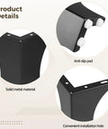 4 Piece Metal Furniture Legs in Bold Black Coated Finish for Dresser and Cabinet Use, anti-slip rubber pads, metal material