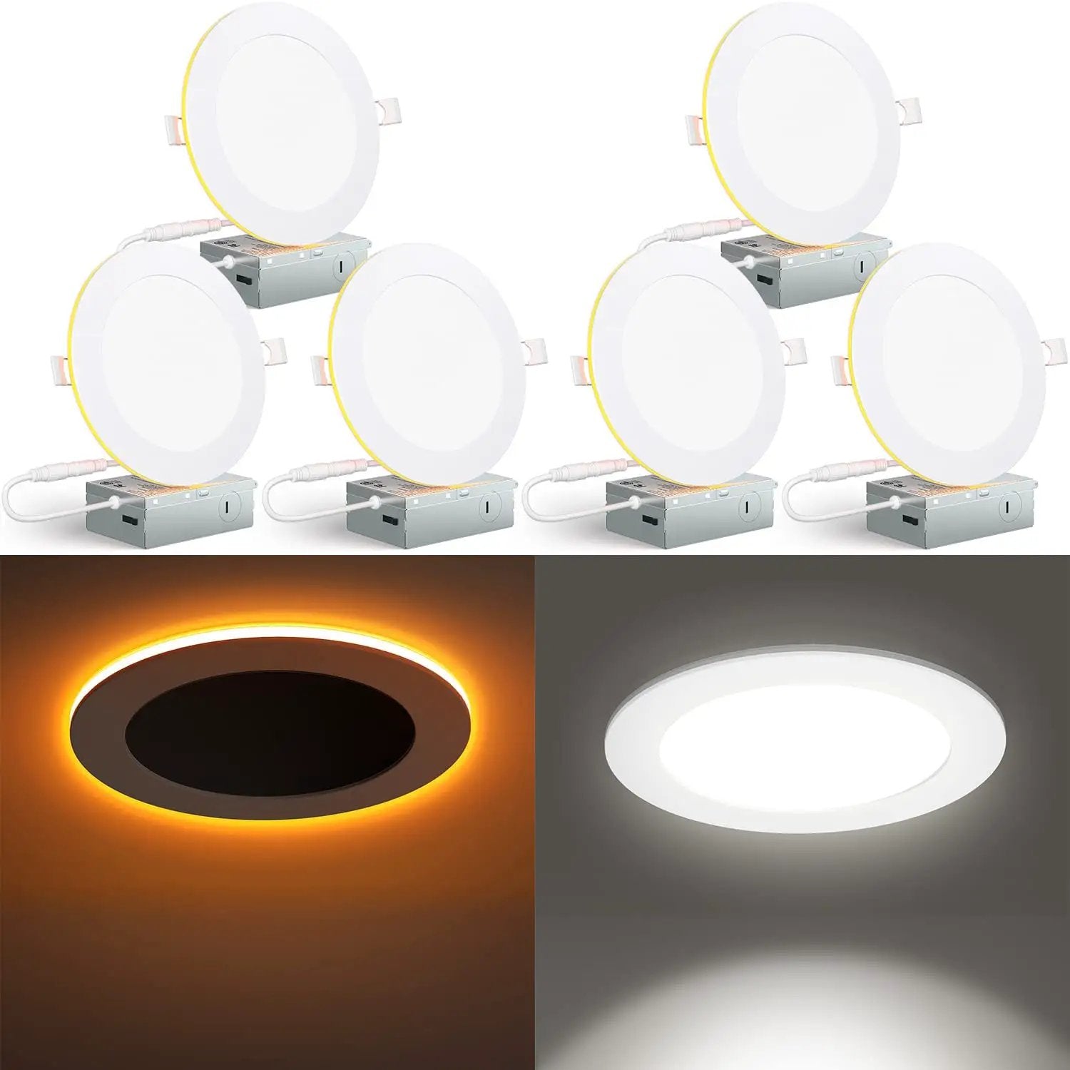 Six Pack Ultra Thin Canless LED Recessed Downlights