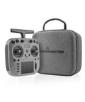 TX15 ExpressLRS Radio Controller With Hall Gimbals, 3.5 Inch IPS Touchscreen, Mode 2, Foldable Antenna, Dual Band 2.4GHz And 900MHz, STM32 H7 Power, Gray, shown with its carrying case