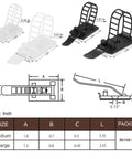 Diagram of Adhesive Cable Clips and Zip Ties Kit With 50Pcs Zip Ties, 50Pcs Clips, Adjustable Nylon Cable Straps dimensions.