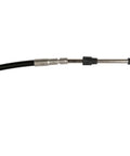 Xtreme Control Cable For SeaStar Solutions OEM Direct Replacement 7 Foot Length With Universal 10 To 32 Thread Ends Durable Marine Steering Cable 4 Inch Bend Radius For Tight Turns, black marine cable end close-up