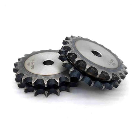 Heavy Duty Double Row Sprocket Wheel 10-30 Teeth Fits Perfect With 06B Duplex Roller Chain close-up of two sprockets.