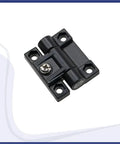 Plastic foldable adjustable torque-damping hinge, black, with mounting holes, Amazon brand, 1 piece