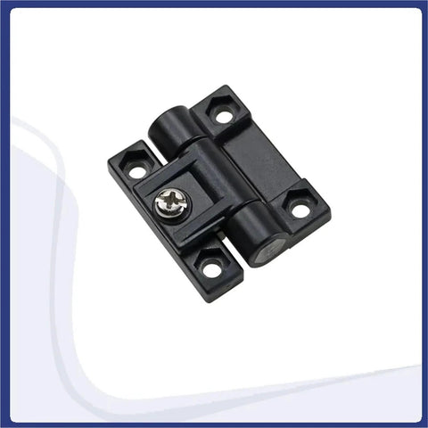 Plastic foldable adjustable torque-damping hinge, black, with mounting holes, Amazon brand, 1 piece