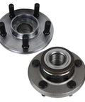 Front Wheel Hub And Bearing Assembly 5-Lug 2-Pack For RWD Dodge Charger 2006-2014, Challenger 2008-2014, Magnum 2005-2008 And Chrysler 300 2005-2014 With ABS Compatible Bolt-On Direct Replacement, showing two metal hub assemblies with 5 lugs.