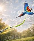 Bird Harness Leash For Parrots With Anti Bite Outdoor Flying Training Rope Extends Up To 197 Inches, bright parrot in flight
