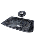 Killer 12Mm Thick Tempered Glass Vessel Sink For Countertop Vanity Basin With 360 Swivel Waterfall Faucet Hot Cold Mix Dead Easy Cleanup And Built Like A Tank For Modern Bathrooms Today, sleek black rectangular basin.