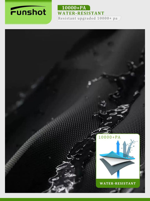 Close-up of black Waterproof Double Egg Chair Cover for Outdoor Hanging Swing Seats 91 By 80 Inches, water-resistant surface texture