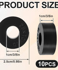Heavy Duty Black Rubber Spacers Anti Vibration Damping Bushings 0.98 Inch Od 3/8 In Id 3/8 Inch Thick Multi Purpose Flat Washers with size details