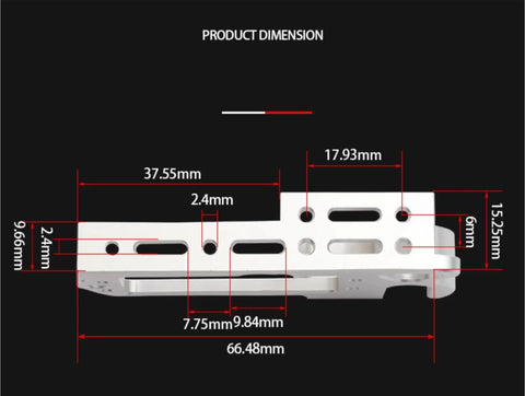 Heavy Duty High Torque Servo Drone Thrower Airdropper System For RC Quadcopter dimensions and aluminum construction details