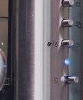 Stainless Steel Espresso And Coffee Maker Duo Brew Kit With 10 Cup Capacity 19 Bar ULKA Pump control panel close-up