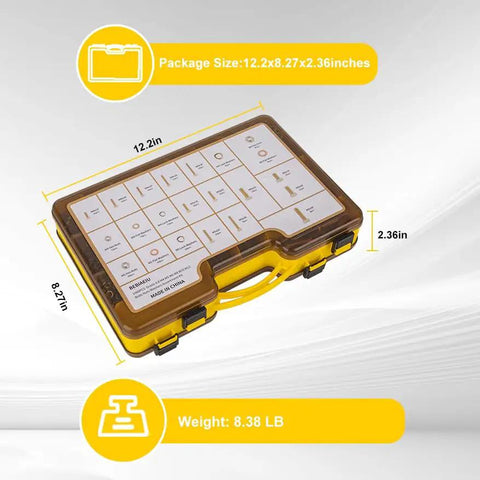1066 Piece Metric Bolt And Nut Assortment Kit 8.8 Grade Hex Fasteners Spanning M4 Through M12 storage box dimensions 12.2x8.27x2.36 inches