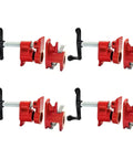 Beefy Four Pack Three Quarter Inch Pipe Clamps For Woodworking And DIY Projects Heavy Duty Cast Iron Pipe Clamp Fixtures Front View