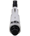 Heavy Duty 1 4 Inch Pneumatic Air Die Grinder Boasting A Badass 90 Degree Swivel Head And 21000 Rpm Ball Bearing Setup With Variable Speed showing front view.