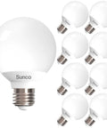 8 Pack G25 LED Globe Bulbs For Bathroom Vanity Lighting, 450 Lumens, 6W, 3000K Warm White, Dimmable, with E26 Base