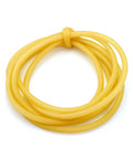 Yellow natural latex rubber tubing, 10 ft, 3/8 in OD with 1/4 in ID, coiled.