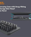 Snap To Go Mini Ratchet And Screwdriver Set 41 Pieces with polycarbonate case opening, showing organized alloy steel tools.