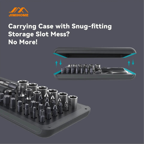 Snap To Go Mini Ratchet And Screwdriver Set 41 Pieces with polycarbonate case opening, showing organized alloy steel tools.