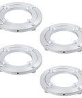 Top Shelf Aluminum Alloy 4 Pack Lazy Susan Turntables With Breezy 360 Spin Action For Kitchen Cabinets Countertops And Dining Tables Straight Up Hassle Free Organizer Hardware, four aluminum bases.