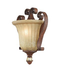 Villa Verona Bronze ADA Wall Sconce With Rustic Art Glass Aged Gold Leaf Accents One Light Classic Vibe Traditional Design