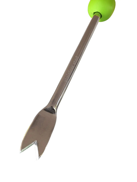 Easy Use Dandelion Weeder Tool With Ergonomic Handle And Stainless Steel Two Prong Fork For Pulling Weeds From Lawn And Garden