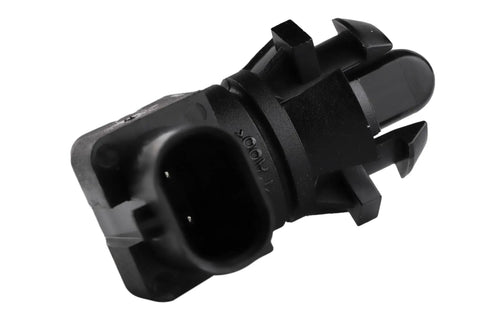 GM Ambient Air Temperature Sensor Replacement For Outside Temperature Display, black plastic sensor close-up