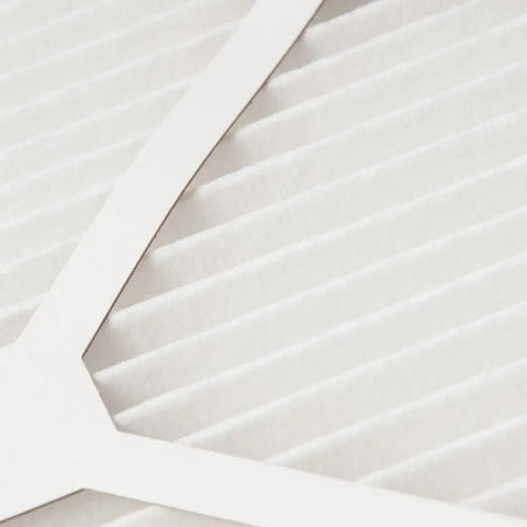 Closeup of 16x16x1 Tru Mini Pleat MERV 8 Furnace Air Filter For AC Units 15.75 X 15.75 X 0.75 Actual Size showing pleated surface