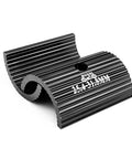 Heavy Duty Aluminum Bike Handlebar Shim 25.4 To 31.8 Mm Reducer Spacer Kit with wavy design, shown in black anodized finish