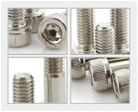 Close-up of 10 Pack Hex Socket Head Cap Screws Set M10 M12 M14 M16 M18 M20 Fully Threaded Grade 12.9 Carbon Steel for hardware use