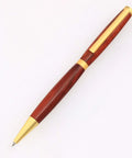 Premium Slimline Pen Turning Kit With 10 Pack Assorted Fly Metallic Finishes Including Gold Black Chrome Gun Metal And Copper Plus Cross Style Refills For Crafting Dope Custom 7mm Ballpoint Pens wooden ballpoint pen with gold accents.