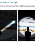 Zoomable design of Two Pack High Lumen Led Flashlights For Home Camping And Travel showcasing spotlight and floodlight modes.